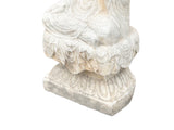 Chinese Oriental Distressed White Marble Stone Carved Sitting Buddha cs7212S