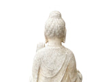 Chinese Oriental Distressed White Marble Stone Carved Sitting Buddha cs7212S