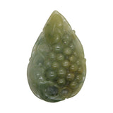 Hand Carved Detail Green Color Natural Jade Grape Fruit On Leaf Pendant n516S