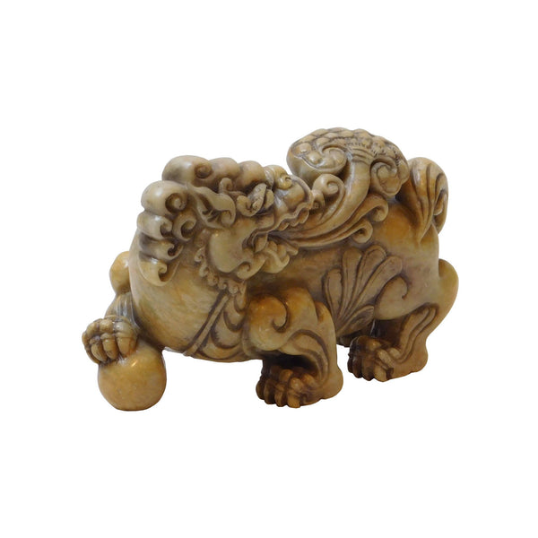 Asian Mythology Lucky Feng Shui Foo Dog Statue With LuYi and Globe n43 ...