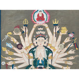 Large Chinese Canvas Art of 24 Arms Bodhisattva Kwan Yin Avalokitesvara cs7165S