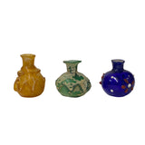  color glass small vase - distressed small bottle