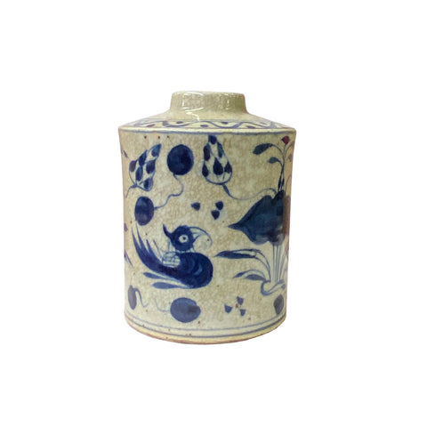 beige crackle pattern porcelain vase