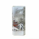 chinese snow scenery square porcelain vase 