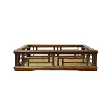 square wood tray - stone inset display tray 