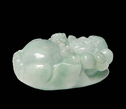 Chinese Natural Jade Carved Happy Buddha Motif Ornament vs965s – Golden ...