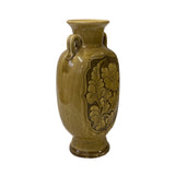 Chinese Ceramic Brown Glaze Earthenware Flower Accent Vase ws2762S