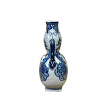 Chinese Blue White Porcelain Small Dragons Theme Vase Display ws2919S