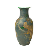 Chinese Distressed Blue Green Paint Porcelain Dragon Pattern Vase ws2440S