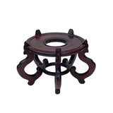 Chinese Brown Wood Round Table Top Stand Display Easel 10" ws2170S