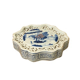 Chinese Blue White Scenery Porcelain Coaster Stand Soap Holder ws2232S