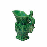 Chinese Green Color Ceramic Ancient Style Wine Cup Shape Display ws1807S