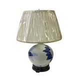 Chinese Blue White Flower Porcelain Round Base Table Lamp ws2653S