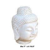 Chinese Oriental White Marble Stone Carved Buddha Head Figure cs7216S