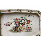 Chinese Off White Porcelain Peach Kids Rectangular Display Plate ws1821S