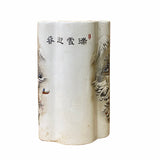 Chinese Off White Porcelain Snow Scenery Flower Shape Vase ws2356S