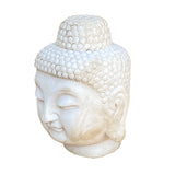 Chinese Oriental White Marble Stone Carved Buddha Head Figure cs7216S