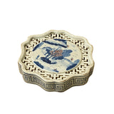 Chinese Blue White Scenery Porcelain Coaster Stand Soap Holder ws2232S