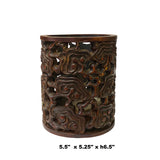 Chinese Bamboo Scroll Cloud Carving Brush Pen Holder / Brush Pot ws2078S