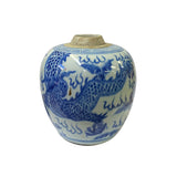 Oriental Handpaint Dragon Small Blue White Porcelain Ginger Jar ws2331S