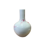 Chinese Porcelain Plum Red Flower Bird Fat Body Shape Vase ws2559S