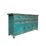 Oriental Turkish Boy Green Drawers Console Sideboard Credenza Table Cabinet cs7456S