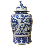 Chinese Blue & White Double Dragon Theme Porcelain Large General Jar cs3593S