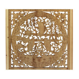 Chinese rectangular fish wood carved wall panel 