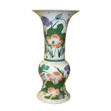 Chinese Handmade Porcelain Flower Tall Art Vase cs4881S – Golden Lotus ...