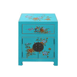 blue green cabinet - tall dresser - chinese cabinet