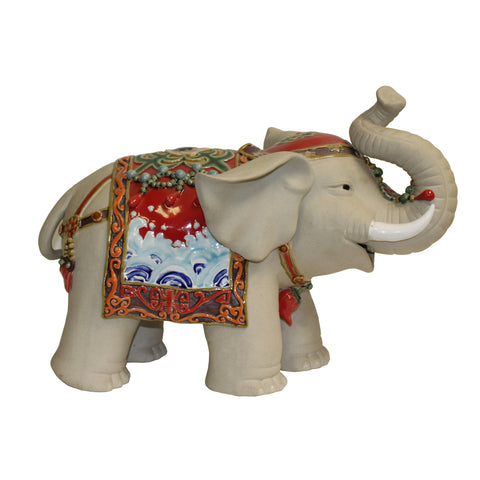 Ceramic Elephant Trunk Up Color Dressing Character Decor Figure cs5449 ...