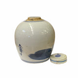 Chinese Oriental Small Blue White Kirin Kid Porcelain Ginger Jar ws1861S