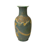 Chinese Distressed Blue Green Paint Porcelain Dragon Pattern Vase ws2440S