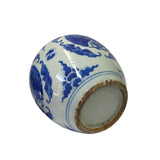 Oriental Handpaint Bird Bat Small Blue White Porcelain Ginger Jar ws2324S