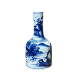 Chinese Blue White Porcelain Small Mouth Scenery Theme Vase ws2980S