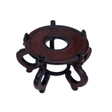 Chinese Brown Wood Round Table Top Stand Display Easel 10" ws2170S