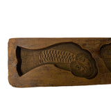 Vintage Wood Flower Fish Pattern Cake Maker Mold Board ws2438S