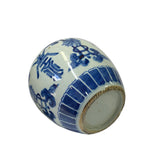 Oriental Handpaint Flower Pattern Small Blue White Porcelain Ginger Jar ws2320S