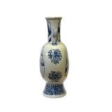 Chinese Blue White Porcelain Oval Flat Body People Theme Vase ws2991S