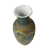 Chinese Distressed Blue Green Paint Porcelain Dragon Pattern Vase ws2440S