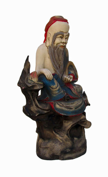 Handcrafted Camphor Wood Chinese Feng Shui Decor Goddess of Longevity ...