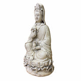 Small Vintage Finish Off White Ivory Color Porcelain Kwan Yin Statue ws1583S