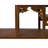 Brown Wood Bridge Step Shape Table Top Curio Display Easel Stand ws2683S