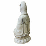 Small Vintage Finish Off White Ivory Color Porcelain Kwan Yin Statue ws1574S