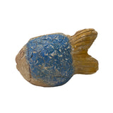 wood fish display figure - Asian rustic wood fish accent 