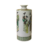 Chinese Distressed White Porcelain Ladies People Scenery Vase ws1089S