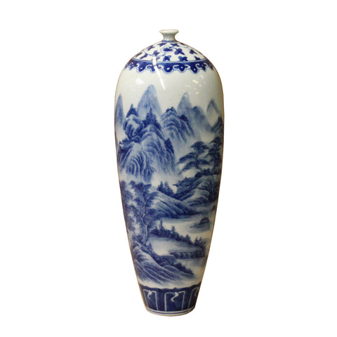 blue white vase - Chinese vase - porcelain vase