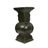 olive green vase - ceramic vase- army green vase