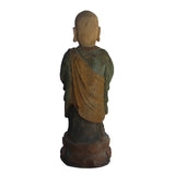 Chinese Rustic Wood Standing Lohon Monk Statue ws765S